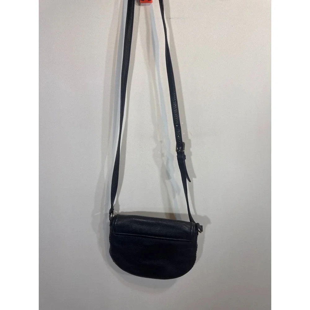 Kate Spade NY Black Leather Saddle Crossbody‎ Bag Adjustable Strap Boho Chic
